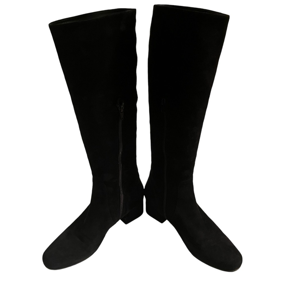 Saint Laurent Paris Black Suede Tall Block Heel Boots 40(9.5) - Picture 5 of 13